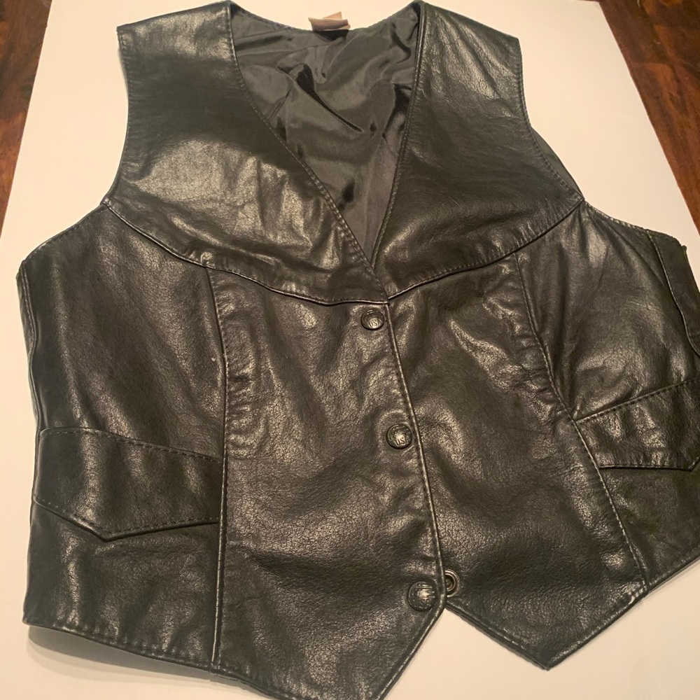 Ladies Genuine leather motorcycle vest